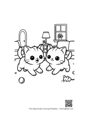 Thumbnail: Download Kittens to Color Printable