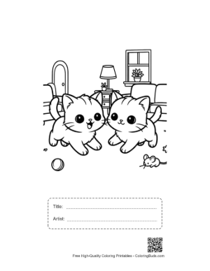 Thumbnail: Download Kittens to Color Printable with Title and Artist Box