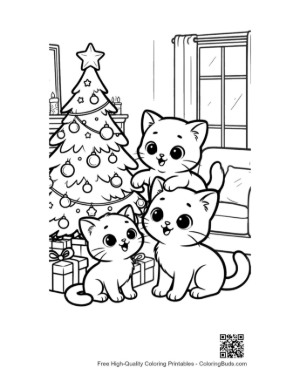 Thumbnail: Easy Kittens to Color Printable