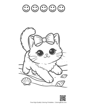 Thumbnail: Maine Coon Printable and 5 Happy Face Outline