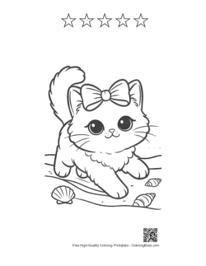 Thumbnail: Maine Coon Printable and 5 Star Outline