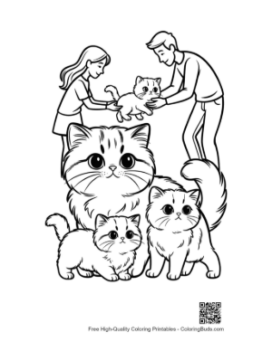 Thumbnail: Happy Persian Cat Family with Loving Owners