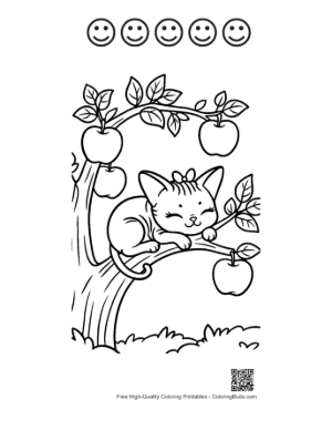 Thumbnail: Cute Sphynx Coloring Page Printable and 5 Happy Face Outline