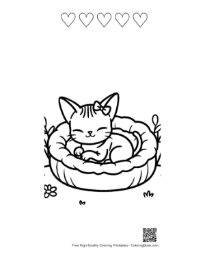 Thumbnail: Easy Sphynx Printable and 5 Heart Outline