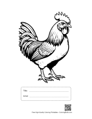 Thumbnail: Majestic Rooster Standing Proudly Printable with Title and Artist Box