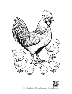 Thumbnail: Proud Rooster and Chicks Family