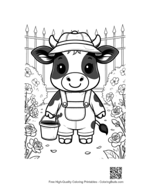 Thumbnail: Easy Holstein Cow Coloring Sheet Printable