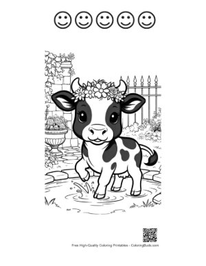 Thumbnail: Easy Holstein Cow Printable and 5 Happy Face Outline