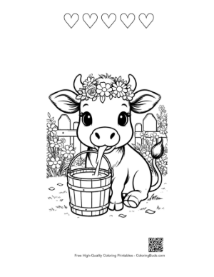 Thumbnail: Easy Holstein Cow Printable and 5 Heart Outline