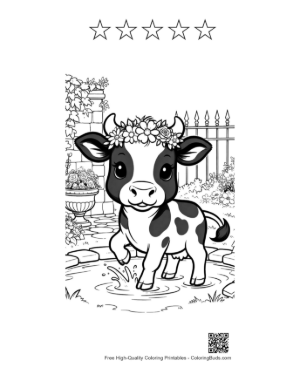 Thumbnail: Easy Holstein Cow Printable and 5 Star Outline