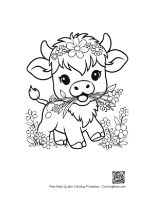 Thumbnail: Free Highland Cow for Kids Printable