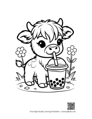 Thumbnail: Highland Cow Coloring Sheet Printable