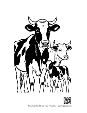 Thumbnail: Holstein Cow Mom with Two Cute Calves