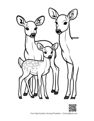 Thumbnail: Adorable Deer Family with Cute Spotted Fawn
