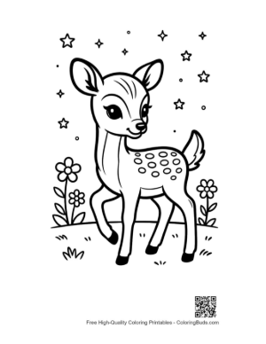 Thumbnail: Adorable Spotted Fawn Walking Through a Summer Meadow Printable