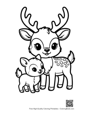 Thumbnail: Buck Deer and Fawn Standing Together