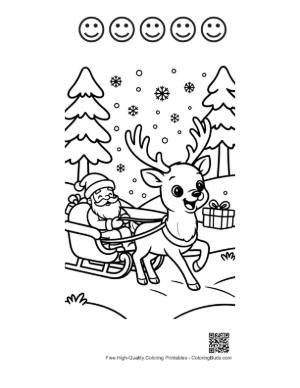 Thumbnail: Buck with Antlers Coloring Sheet Printable and 5 Happy Face Outline
