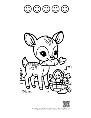 Thumbnail: Cute Fawn Printable and 5 Happy Face Outline
