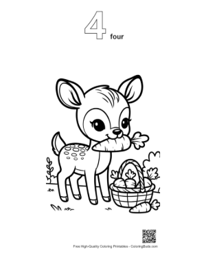 Thumbnail: Cute Fawn Printable Outline Number 4