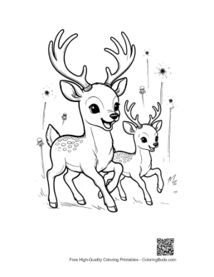 Thumbnail: Download Buck with Antlers for Kids Printable