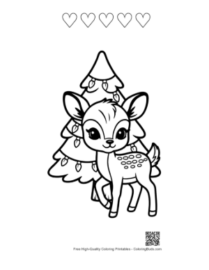 Thumbnail: Download Fawn for Kids Printable and 5 Heart Outline