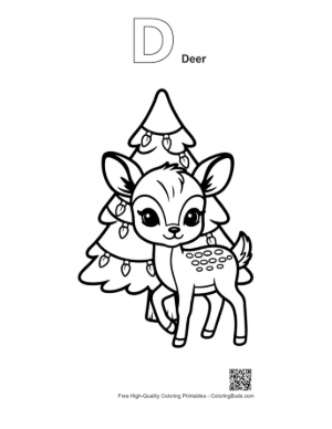 Thumbnail: Download Fawn for Kids Printable Outline Alphabet D Deer