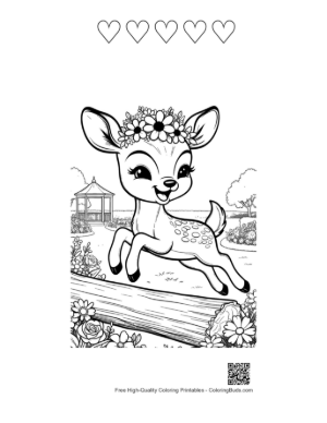 Thumbnail: Download Fawn Printable and 5 Heart Outline