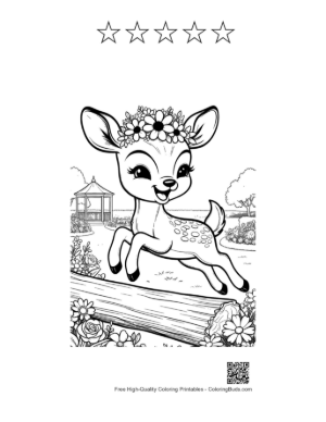 Thumbnail: Download Fawn Printable and 5 Star Outline