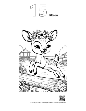 Thumbnail: Download Fawn Printable Outline Number 15