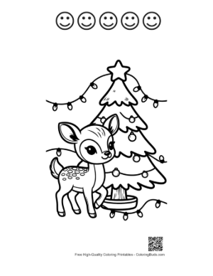 Thumbnail: Fawn Coloring Sheet Printable and 5 Happy Face Outline