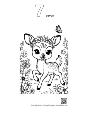 Thumbnail: Fawn Coloring Sheet Printable Outline Number 7