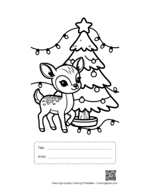 Thumbnail: Fawn Coloring Sheet Printable with Title and Artist Box