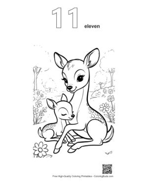 Thumbnail: Fawn Printable Outline Number 11
