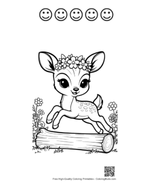 Thumbnail: Free Fawn Printable and 5 Happy Face Outline