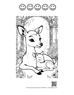 Thumbnail: Free Fawn Printable and 5 Happy Face Outline