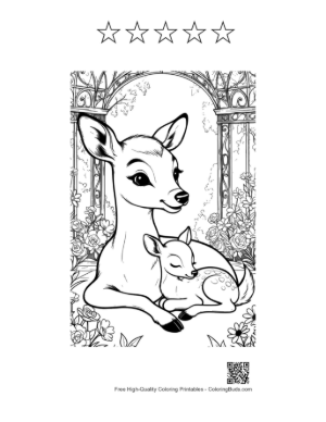 Thumbnail: Free Fawn Printable and 5 Star Outline