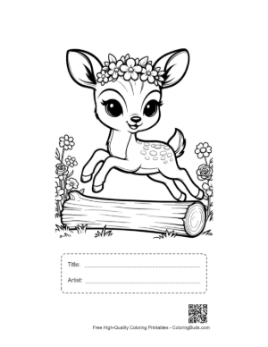 Thumbnail: Free Fawn Printable with Title and Artist Box