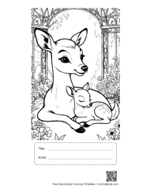 Thumbnail: Free Fawn Printable with Title and Artist Box