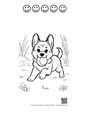 Thumbnail: Becgie Coloring Page Printable and 5 Happy Face Outline