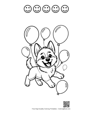 Thumbnail: Becgie Coloring Sheet Printable and 5 Happy Face Outline