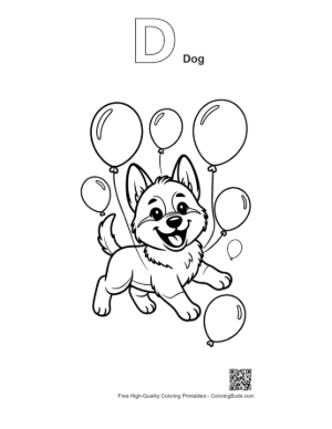 Thumbnail: Becgie Coloring Sheet Printable Outline Alphabet D Dog