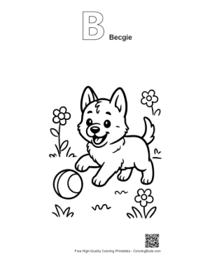 Thumbnail: Becie Printable Outline Alphabet B Becie