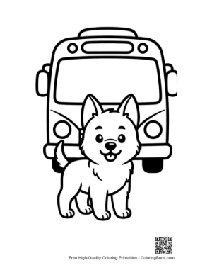Thumbnail: Brave Becgie Puppy Rowing a Wooden Boat on a Lake: Adventurous Pet Line Art Printable