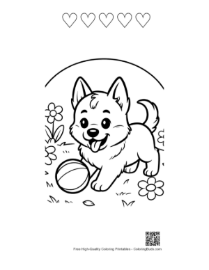 Thumbnail: Cute Becgie Printable and 5 Heart Outline
