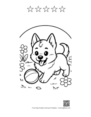 Thumbnail: Cute Becgie Printable and 5 Star Outline
