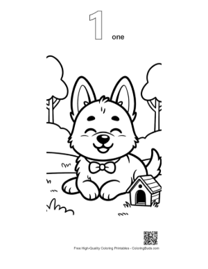 Thumbnail: Free Becgie for Kids Printable Outline Number 1