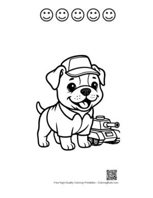 Thumbnail: Bulldog for Kids Printable and 5 Happy Face Outline