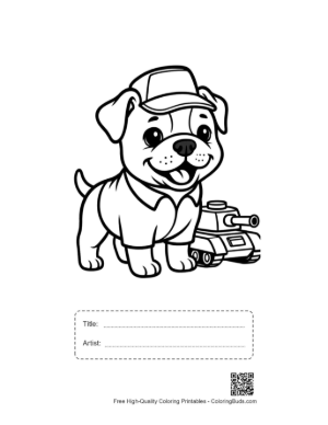 Thumbnail: Bulldog for Kids Printable with Title and Artist Box