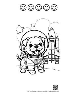 Thumbnail: Bulldog Printable and 5 Happy Face Outline
