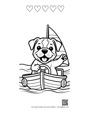 Thumbnail: Bulldog Printable and 5 Heart Outline